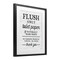 Stupell Industries Flush Only Toilet Paper Rules Framed Print Under Glass, design by Lux + Me Designs